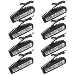 8x 18W Phare de Travail Carre a Leds dc 12V 24V Quad Camion Bateau Tracteur Offroad Imperméable