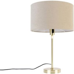 Parte stof - Lampe de table avec abat-jour Design - 1 lumière - ø 35 cm - Doré/Laiton - Design