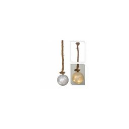 Suspension lumineuse à piles verre glacé Blanc chaud 24 led