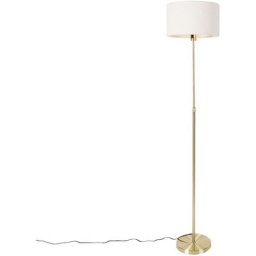 Parte boucle - Lampadaire avec abat-jour Design - 1 lumière - h 173 cm - Doré/Laiton - Design