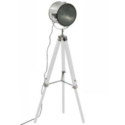 Lampadaire métal et bois Ebor blanc Atmosphera Blanc - Blanc
