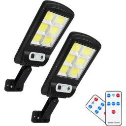 Lampadaire solaire extérieur à led, 2 lampes à led télécommandées, éclairage mural de sécurité
