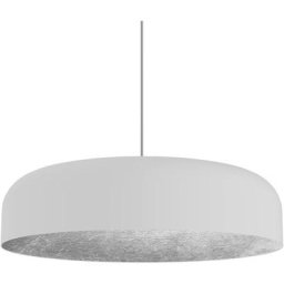 Lumicom - tuzzi Suspension, 1xE27, max 42W, métal, blanc mat/feuille argent, D.40cm 40