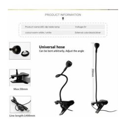 Live House - Lampe à pince led usb, lampe de bureau led à intensité variablesalon Chambre