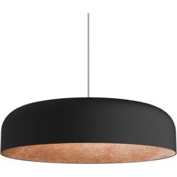 Lumicom - tuzzi Suspension, 1xE27, max 42W, métal, noir mat/feuille cuivre, D.40cm 40 Noir/feuille