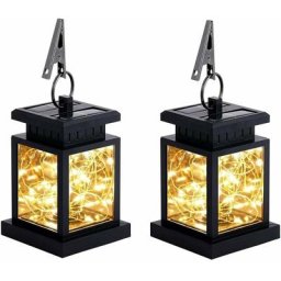 Tumalagia - Lot de 2 lanternes solaires à suspendre étanches à led pour une utilisation en