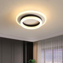 Plafonnier led, 24W 2600LM Noir Rond Plafonnier Led, pour Salon, Couloir, Cuisine, Chambre Lampe de