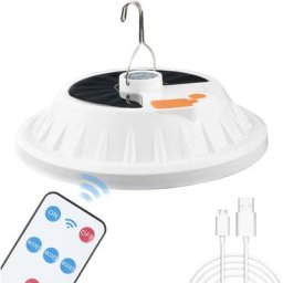 Qiedie - Lanterne de camping solaire 120 Led avec télécommande, batterie rechargeable par usb,