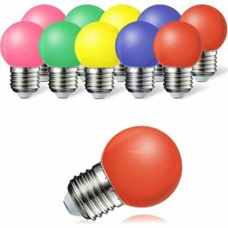 Lot de 10 E27 Ampoule Couleur led 1W Colorful Bulb 100LM Économie d'énergie Lampe de Couleur 360°