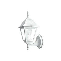 Lanterne murale Haut roma IP44 Fonte d'Aluminium Blanc et Diffuseur en Verre