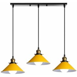 Suspension Luminaire Industrielle 3 Lumière Plafonniers Design Edison Métal Lustre Suspension avec
