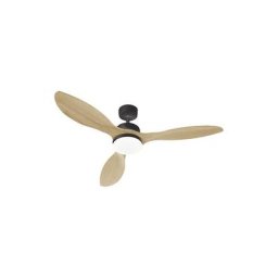 Ventilateur de plafond d. 1370 mm bois noir avec éclairage led et télécommande oklahoma - 100 w 230