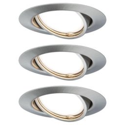 Coin 93425 spot led encastrable rond avec 3 x 5 w et 3 spots encastrables en métal brossé 3000 k 15