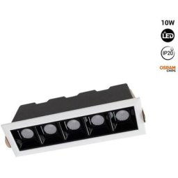 Barcelona Led - Spot encastré led linéaire 10W - Puce osram - UGR18 Blanc Chaud - Blanc - Blanc