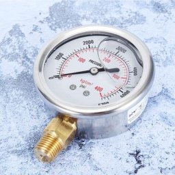 Jauge de pression de carburant remplie de liquide, 0-5700PSI, filetage us
