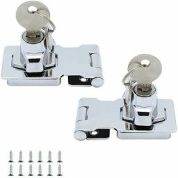 2 Pack Metal Lock Hasp 65mm Door Bolt Latch Buckle avec cadenas et quincaillerie plaquée clé