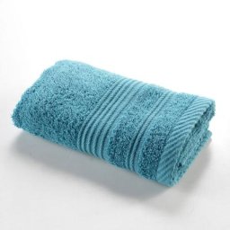 1001kdo Hygiene&beaute - Serviette de toilette invite 30 x 50 cm Tendresse bleu paon