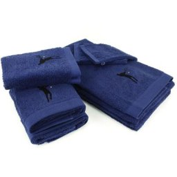 Linnea - Parure de bain 8 pièces pure tennis - Bleu Marine
