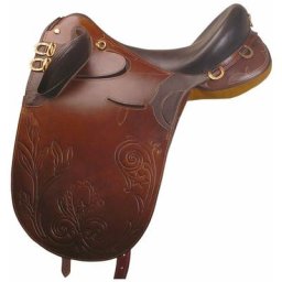 18, Noir: Selle australienne en cuir graissé complète