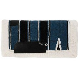 Noir Bleu Rn1-Lti - Tapis de selle western en tissu Navajo et fourrure synthétique avec renforts en