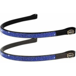 Pour en savoir plus :, Noir: Bridon anglais de qualité orné de petites rangées de strass sur le