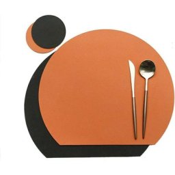 Sets de table ronds, sets de table en similicuir réversibles antidérapants, lot de 1 lavage