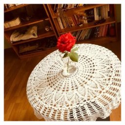 Nappe ronde en coton au crochet à la main pour table à manger de mariage (beige-80cm) Harry