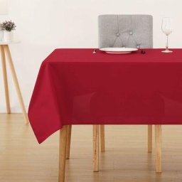 Lot de 1 Nappe de Table Rectangulaire Imperméable, 130x130 cm, Rouge - Rouge - Deconovo