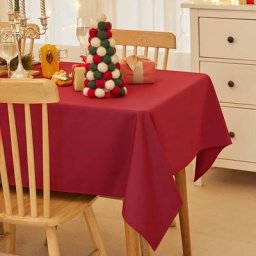 Lot de 1 Nappe de Table Rectangulaire Imperméable, 137x274 cm, Rouge - Rouge - Deconovo