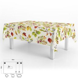 Nappe Anti-tache Rectangulaire Toile cirée 140 x 250 cm. Feuilles d'automne