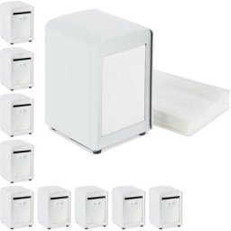 Relaxdays - Distributeur de serviettes, en lot de 10, table, rétro, restaurant, support