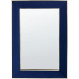 Miroir Mural en Velours Bleu 50 x 150 cm Glamour Rectangulaire Fait Main Lautrec - Bleu