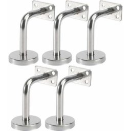 Lot de 5 Support Main Courante Inox - Murale Supports de Main Courante pour Escalier Exterieur