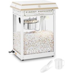 Royal Catering - Machine à Pop Corn Appareil Rétro Électrique Style Vintage 1600W Blanc & Or Neuf
