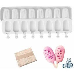 Moules à Glace Silicone,Moule Magnum Cake,2PCS+50PCS Baton De Glace,Glace Maison Popsicle,Sans Bpa