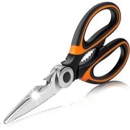 Ciseaux Cuisine Robustes, Ciseaux de Cuisine cranteur multiusage en Acier Inoxydable Sharp
