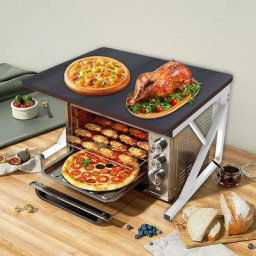 Support de Four à Micro-Ondes Etagère Micro-Ondes Étagère de Stockage Cuisine 54x35x34.5cm Noir