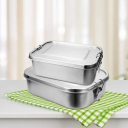 Randaco - 1200 + 1400 ml lunch box lunch box inox lunch box inox maternelle sans bpa - Argent
