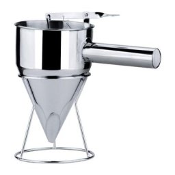 Distributeur de pâte à crêpes en acier inoxydable Distributeur d'entonnoir à piston avec support