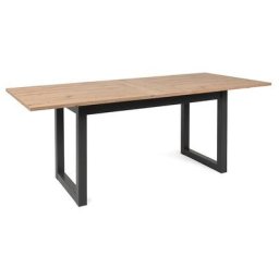 Table à manger extensible 160/200 cm - Naturel - Décor artisan oak et anthracite