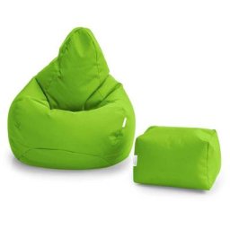 Pouf gamer de salon imperméable pour l'intérieur et l'extérieur, et tabouret de pied, lime - Loft 25