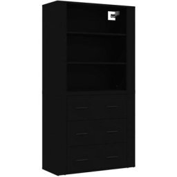 Buffet haut Noir Bois d'ingénierie Vidaxl Noir