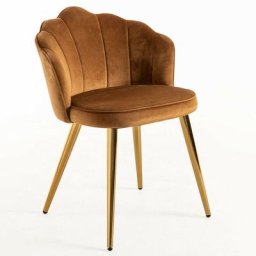 Cadeaux Miguel - Chaises Salle à manger - Chaise Blume Gold Velours - Brun Clair - Brun Clair