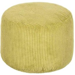 Tabouret repose-pieds rond, Pouf, Poufs de salon, pouf-pieds, lime - Loft 25