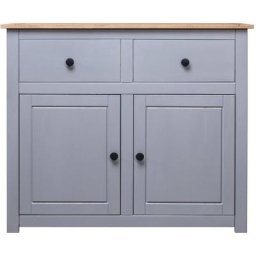 Buffet Commode Armoire Luxueux, pour Salon Chambre Entrée Cuisine, Gris 93x40x80 cm Pin solide