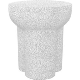 Table d'appoint en terre cuite D32.5 cm - Zacco - Blanc