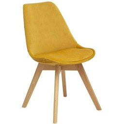 Atmosphera - Chaise velours Baya ocre - Jaune