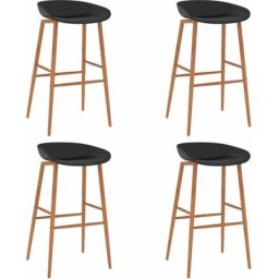 Chaises de bar lot de 4 noir Vidaxl Noir et marron