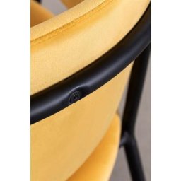 Chaise en velours Nalon Black Sklum Jaune Curri - Jaune Curri