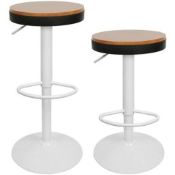 Skecten - Tabouret de Bar Bois Massif Métal Chaise de Comptoir Rotation 360° Comptoir de Cuisine